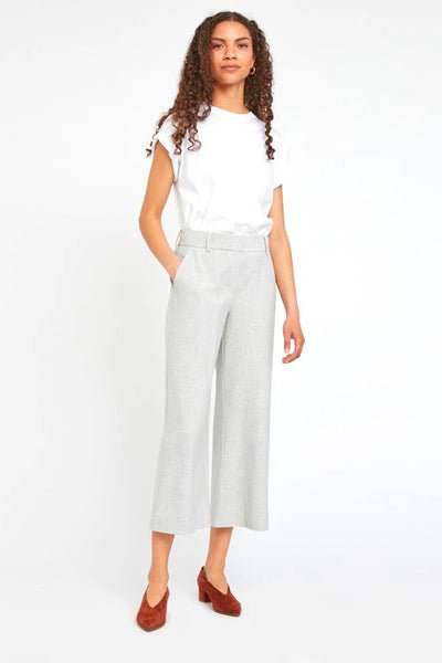 Dena Crop Pants 396 - Fiveunits - Light grey melange - Bukser - PAG STUDIO