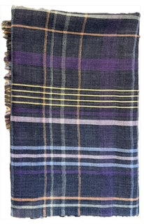 CASHMERE SCARF - SOLACE -  MULTI CHECK