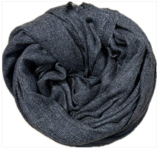 SOLACE - CASHMERE SCARF - DENIM BLUE