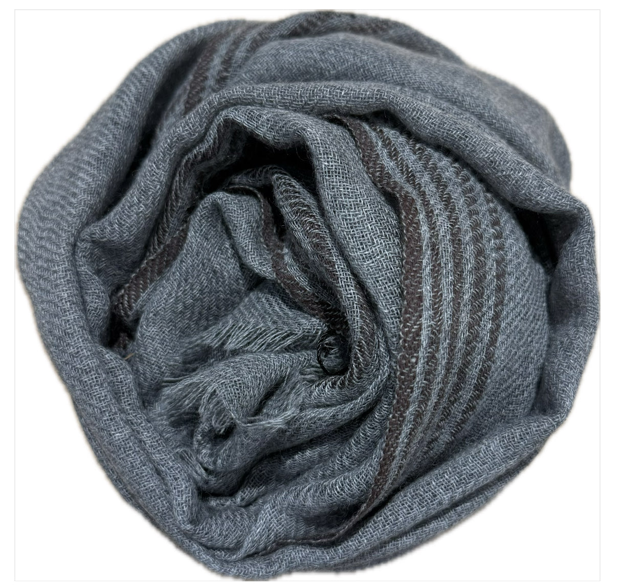 CASHMERE SCARF - SOLACE - GREY STRIPE