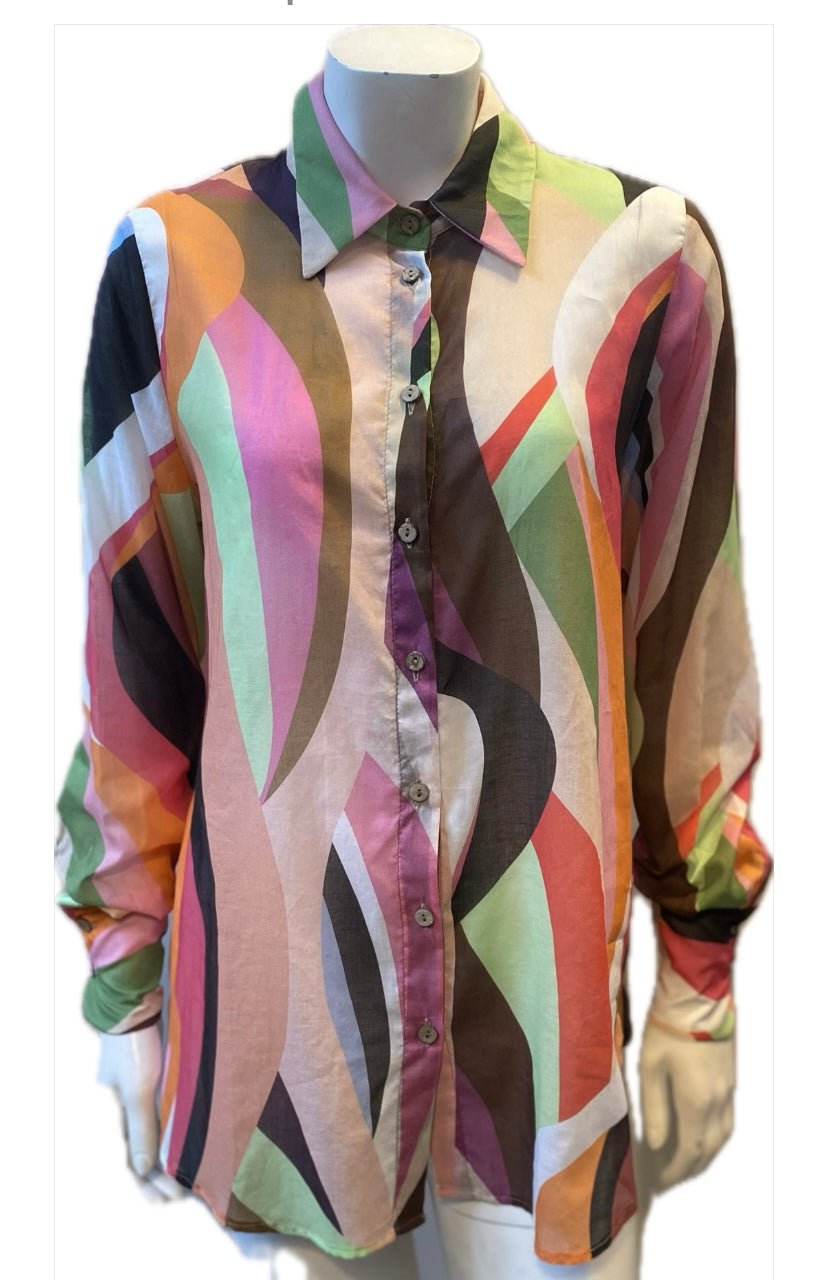 KORALIA - DEVOTION TWINS - GREEN/ORANGE - Bluse - PAG STUDIO