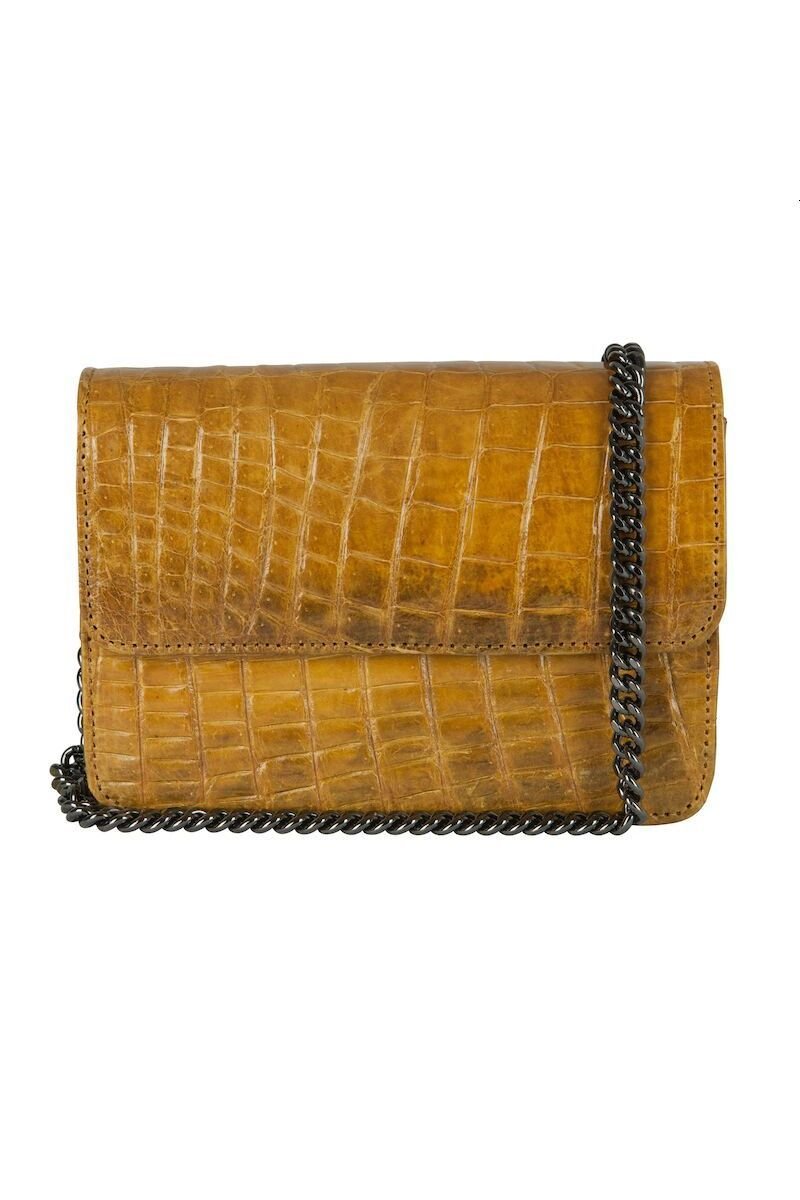 KENZINA - Mbour Krokodille Clutch - Curry Yellow - Tasker - porteagauche