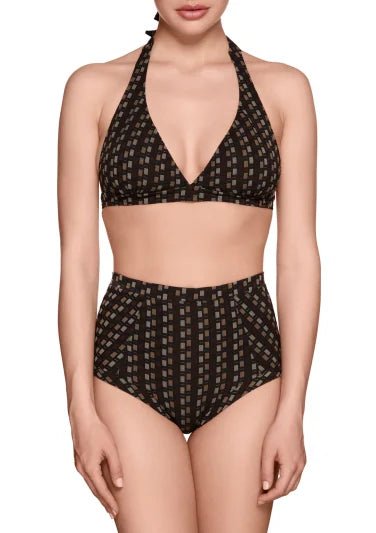 Miss Electra Flower Bikini Top - Viola Sky - Brun sort1 - Bikini - PAG STUDIO